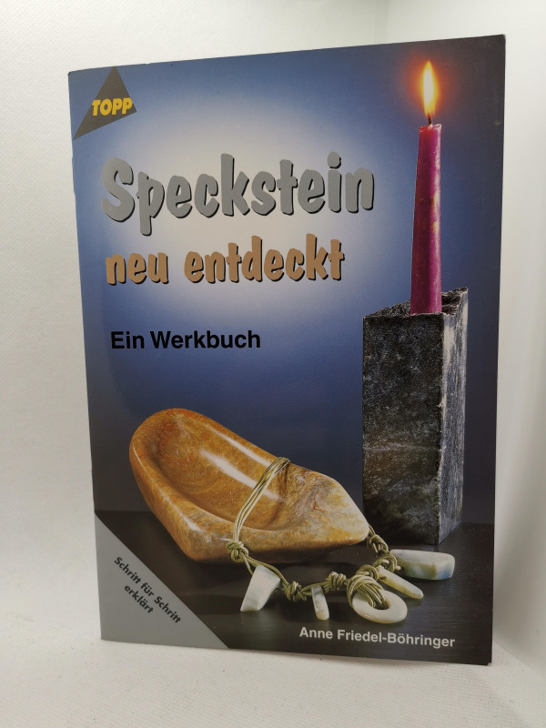 Speckstein; Kreativ Set; gebr. Buch; Combimatte; Schleifschwamm;