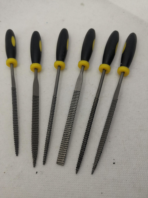 Raspelset; 6 tlg.: 140 x 3 mm; Kunststoffgriff; Einstecktasche
