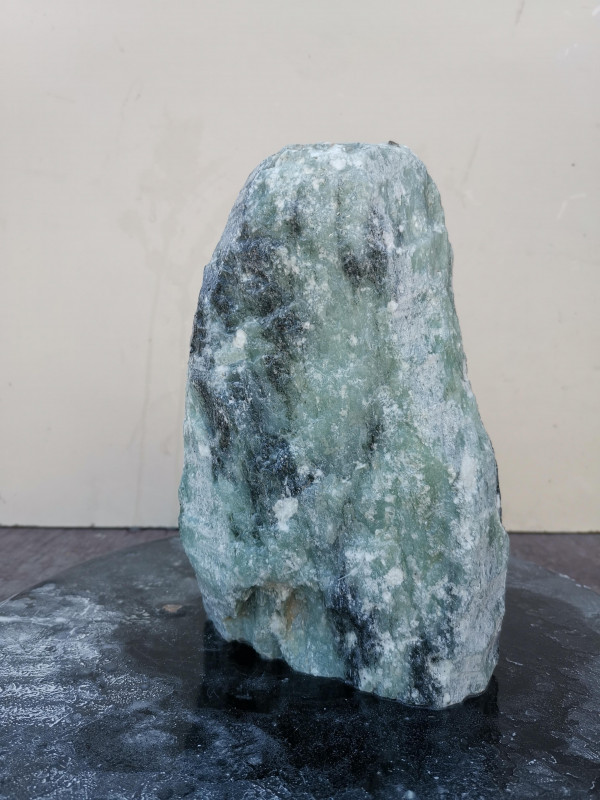 Speckstein; Einzelstck; aus Indien; trkis-schwarz; 4,800 kg