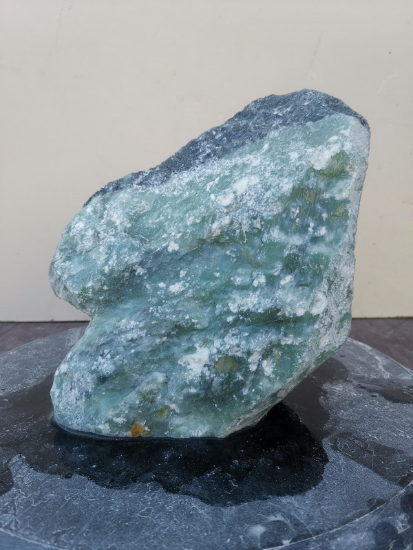 Speckstein; Einzelstck; aus Indien; trkis-schwarz; 5,250 kg