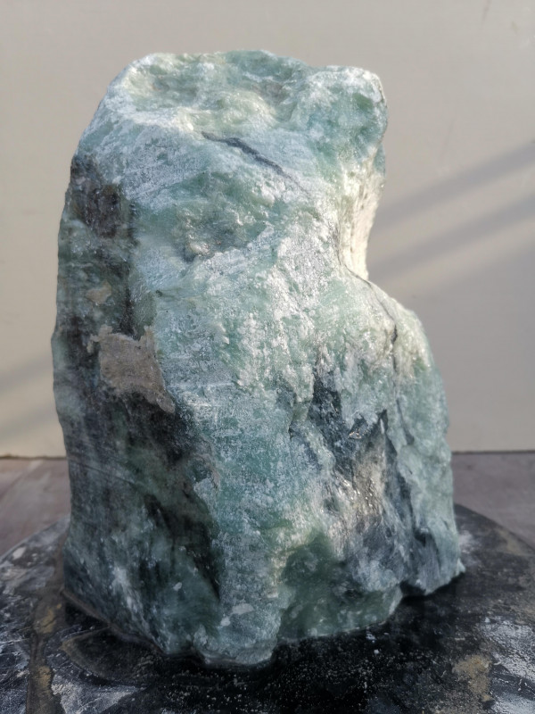 Speckstein Einzelstck aus Indien trkis - schwarz 7,880 kg