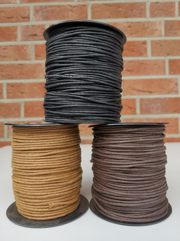 Baumwollkordel; gewachst; 2mm; dunkelbraun; 100m
