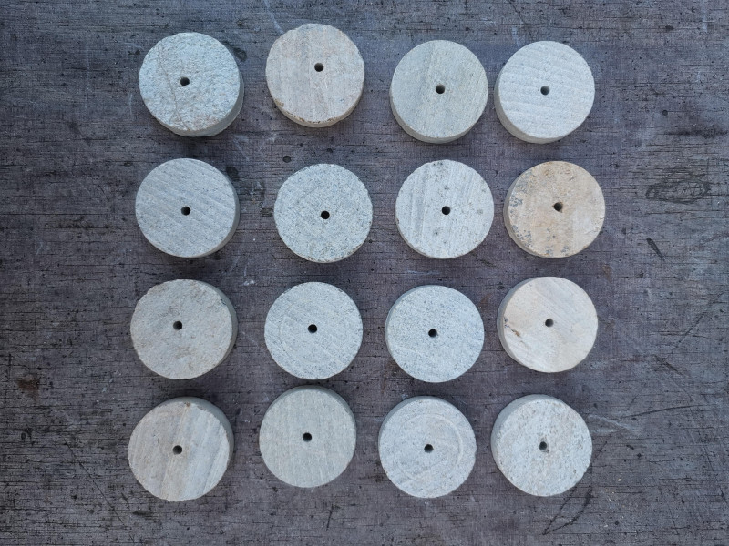 16 x Speckstein Donut; mit Loch; aus Brasilien