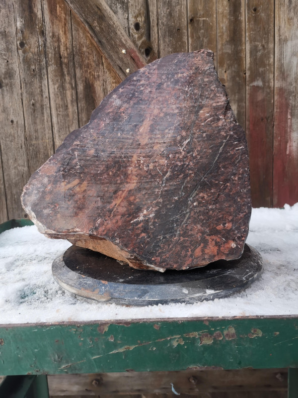 Speckstein; Einzelst�ck; aus Indien; violett; hart; 24,230 kg