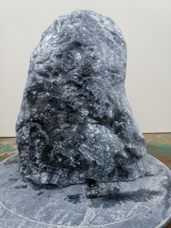 Speckstein; Einzelst�ck; aus China; schwarz-wei�; 12,260 kg