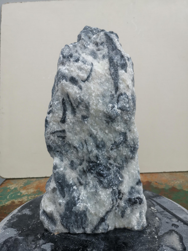 Speckstein; Einzelst�ck; aus China; schwarz-wei�; 8,100 kg