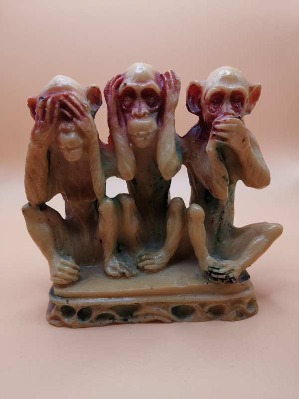 Speckstein; drei Affen; nichts h�ren, sehen, sagen