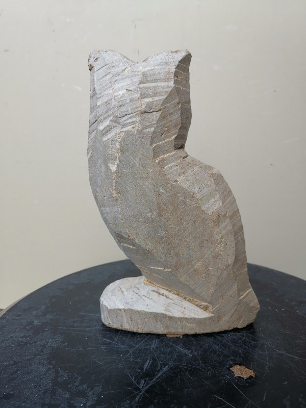 Speckstein XXL; Eule; Einzelst�ck aus Brasilien; braun