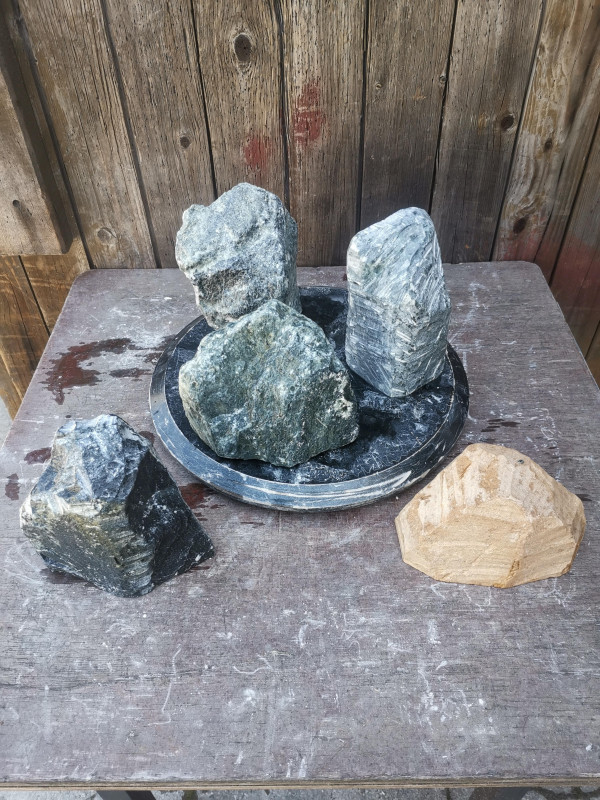 Speckstein, Einzelst�cke Sortiment; 5 St�ck; ges. 11,060 kg