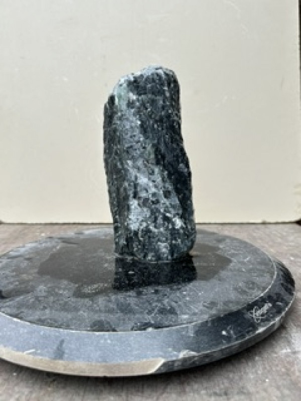 Speckstein; Einzelst�ck; aus Indien; t�rkis-schwarz; 3,170 kg