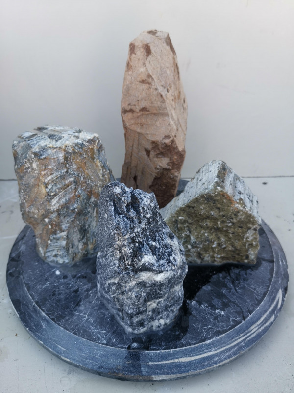 Speckstein; Einzelst�cke Sortiment; 4 Specksteine; Ges. 6,380 kg