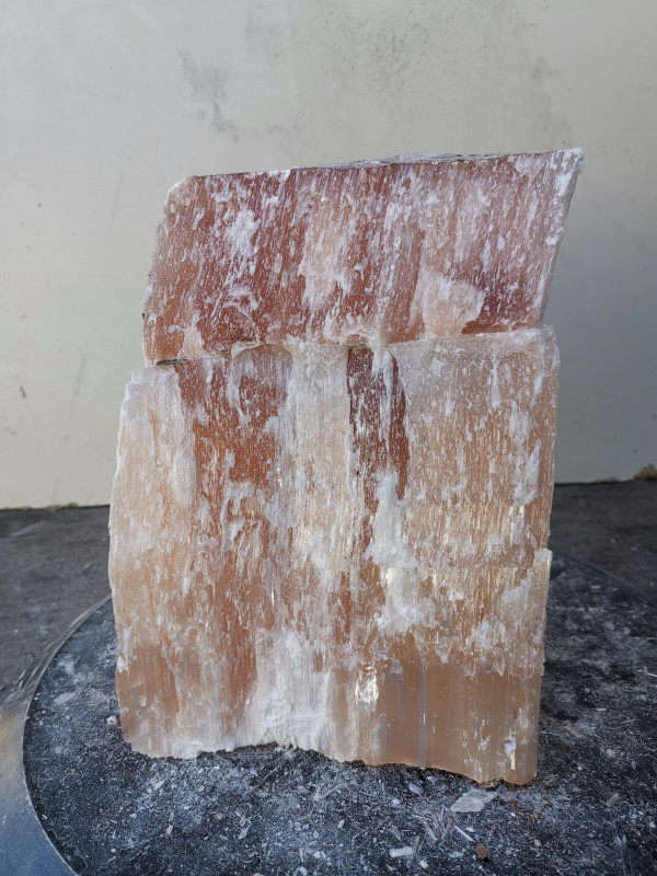 Selenit; Heilstein; Einzelst�ck; aus Marokko; orange; 6,640 kg