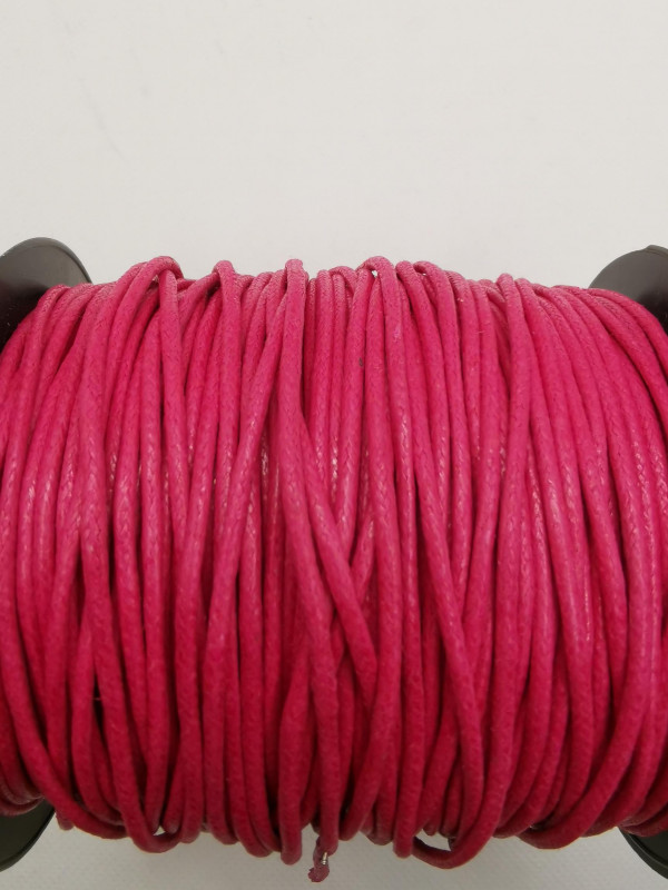 Baumwollkordel; gewachst; 2 mm Durchmesser; pink; laufender Meter