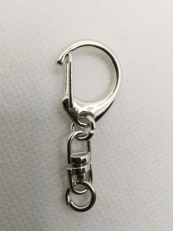 Schlüsselkette; drehbar; mit Spaltring; silberfarbig; 20 x 70 mm
