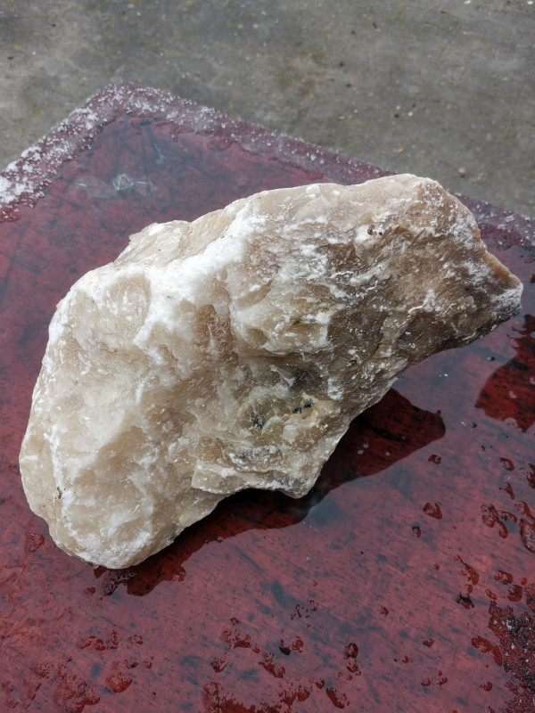 Alabaster; Einzelstck; Creme; tlw. transparent; Bruchstck; 9.270 kg