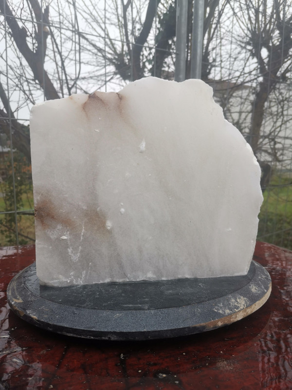 Alabaster; Einzelstck; transparent wei; geschnitten; 8.940 kg
