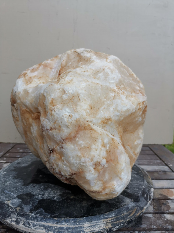 Alabaster; Einzelstck; transparent; ganze Knolle; wenig Maserung; 23.480 kg