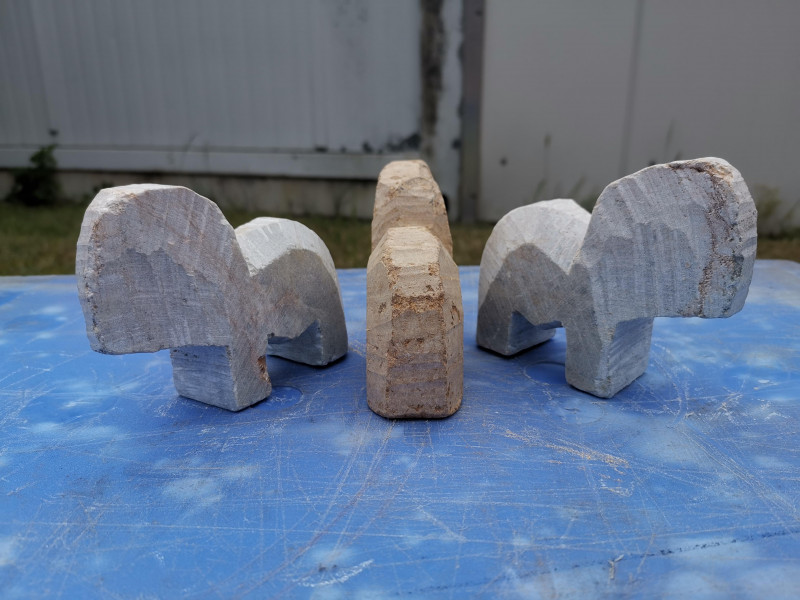 Speckstein; Halbfabrikat; Elefant; ca. 0,4 kg