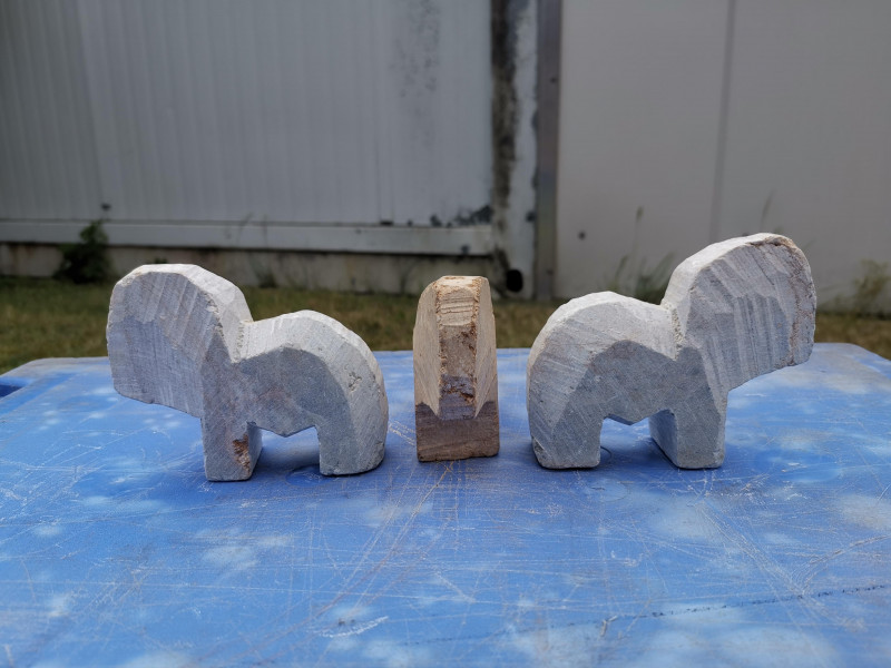 Speckstein; Halbfabrikat; Elefant; ca. 0,4 kg