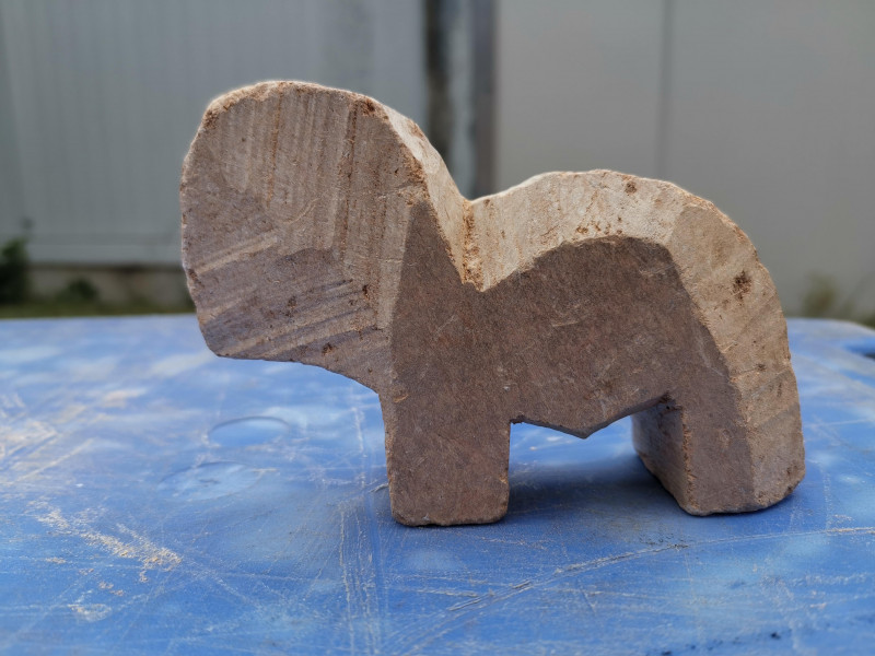 Speckstein; Halbfabrikat; Elefant; ca. 0,4 kg