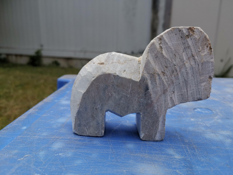 Speckstein; Halbfabrikat; Elefant; ca. 0,4 kg