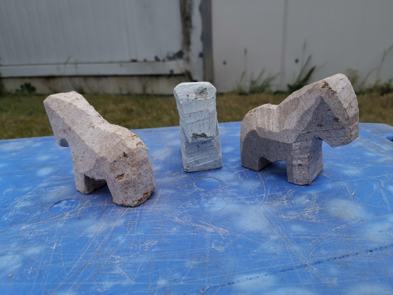 Speckstein; Pferd; Halbfabrikat; ca. 0,35 kg