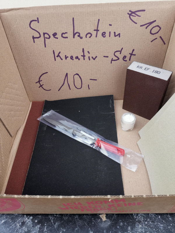 Kreativ Set; Rohling Pferd; Feile; Schleifpapier und Politur