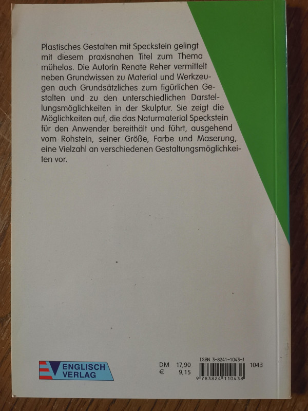 gebrauchtes Buch; Speckstein, Plastisches Gestalten, Renate Reher