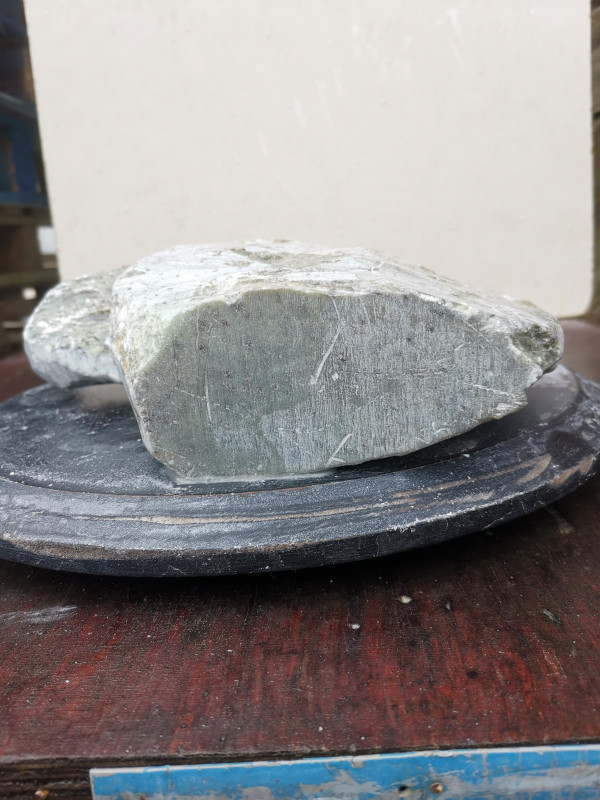 Speckstein; Einzelstck; Brasilien; grn; lustige Form; 5,210 kg