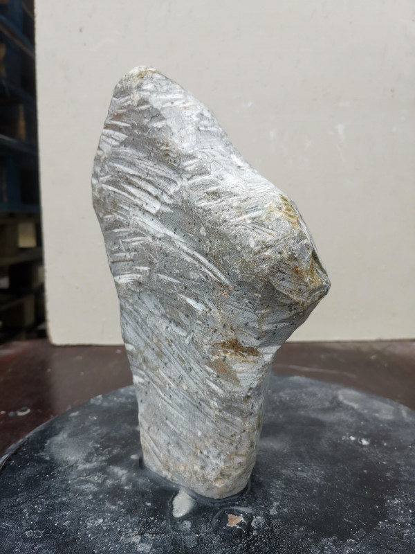 Speckstein; Einzelstck; Brasilien; grn mit Punkten; lustige Form; 5,800 kg