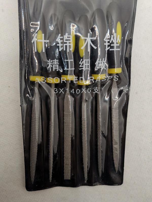 Raspelset; 6 tlg.: 140 x 3 mm; Kunststoffgriff; Einstecktasche