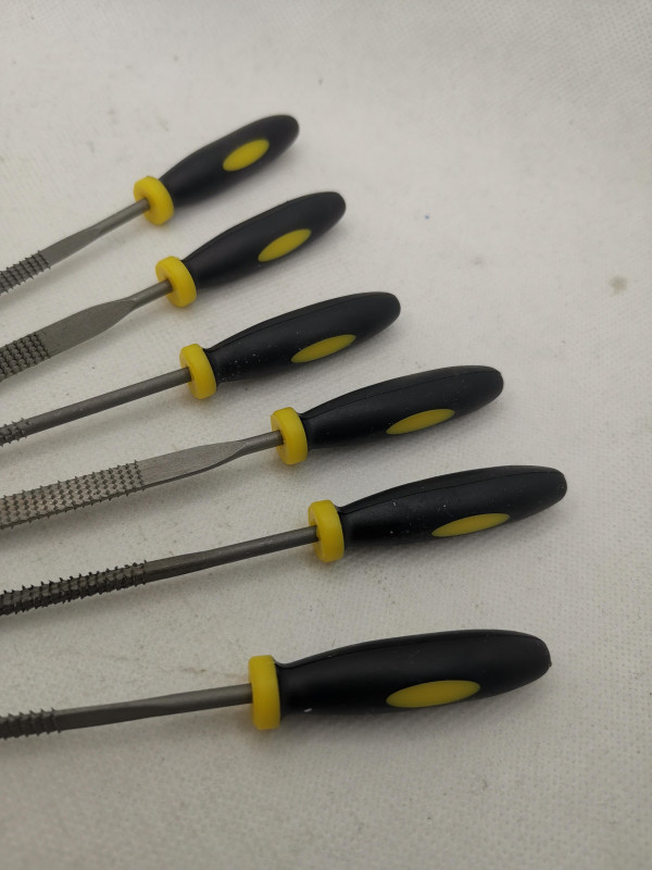 Raspelset; 6 tlg.: 140 x 3 mm; Kunststoffgriff; Einstecktasche
