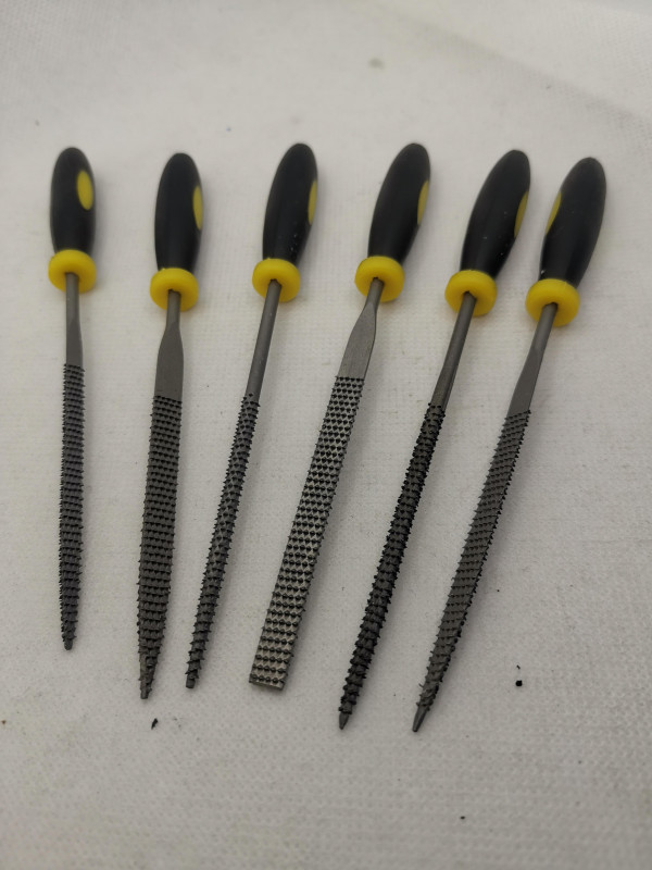 Raspelset; 6 tlg.: 140 x 3 mm; Kunststoffgriff; Einstecktasche