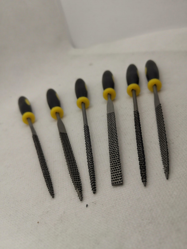 Raspelset; 6 tlg.: 140 x 3 mm; Kunststoffgriff; Einstecktasche