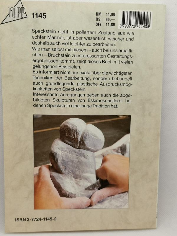 Kreativ Set; gebr. Buch; Werkzeug; Schleifmittel; Politur; Speckstein