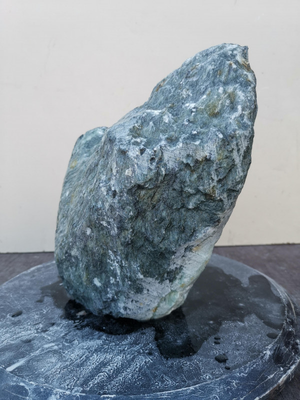 Speckstein; Einzelstck; aus Indien; trkis-schwarz; 7,950 kg