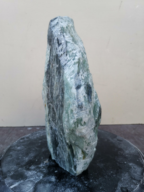 Speckstein; Einzelstck; aus Indien; trkis-schwarz; 7,550 kg