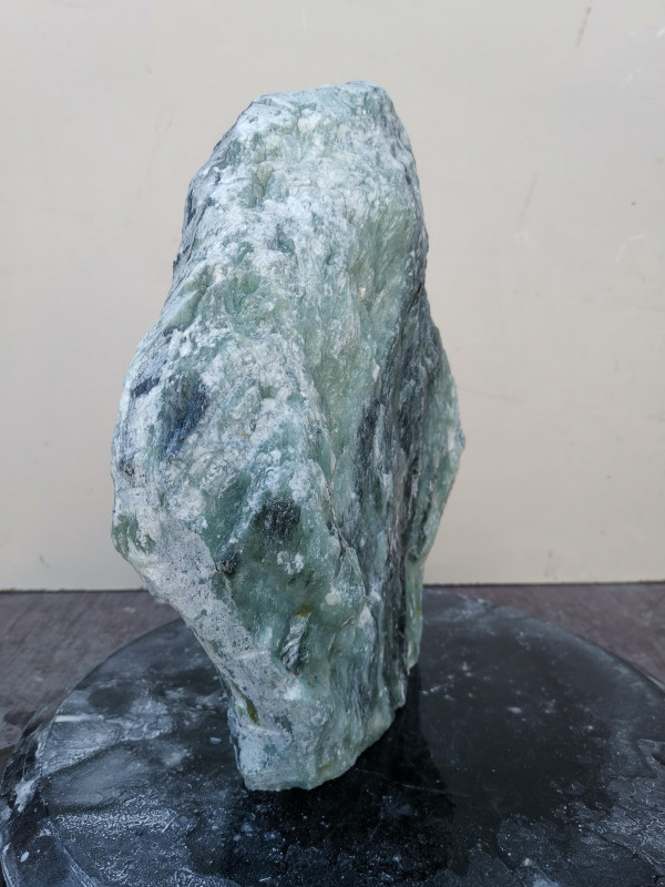 Speckstein; Einzelstck; aus Indien; trkis-schwarz; 7,550 kg