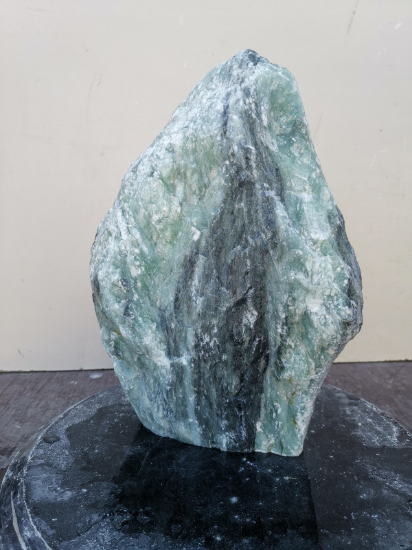 Speckstein; Einzelstck; aus Indien; trkis-schwarz; 7,550 kg