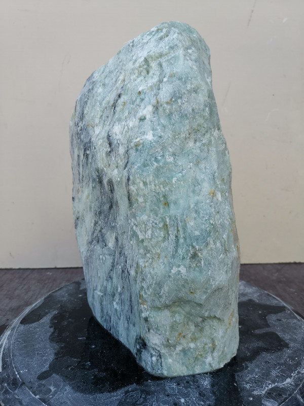 Speckstein; Einzelstck; aus Indien; trkis-schwarz; 14.590 kg