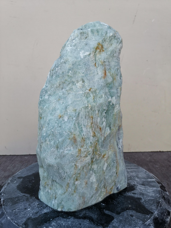 Speckstein; Einzelstck; aus Indien; trkis-schwarz; 14.590 kg