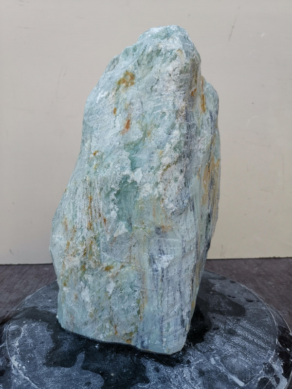 Speckstein; Einzelstck; aus Indien; trkis-schwarz; 14.590 kg
