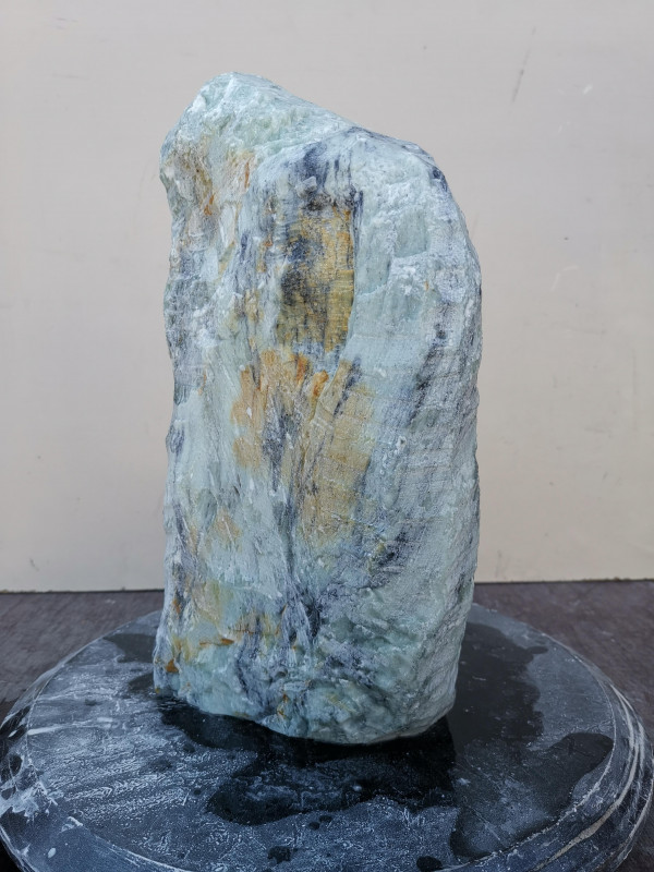 Speckstein; Einzelstck; aus Indien; trkis-schwarz; 14.590 kg