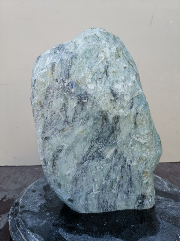 Speckstein; Einzelstck; aus Indien; trkis-schwarz; 14.590 kg