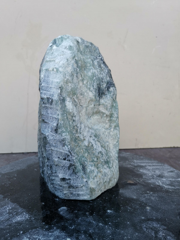 Speckstein; Einzelstck; aus Indien; trkis-schwarz; 4,800 kg
