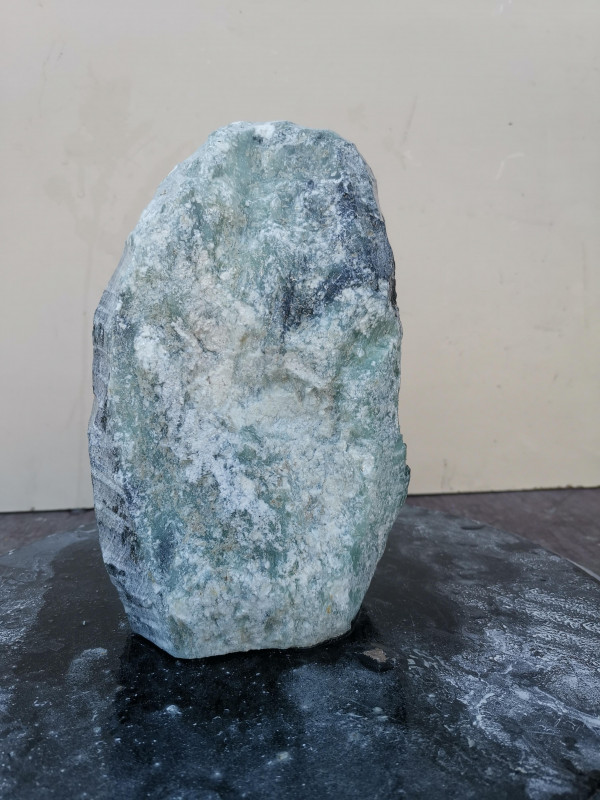 Speckstein; Einzelstck; aus Indien; trkis-schwarz; 4,800 kg