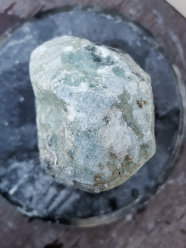 Speckstein; Einzelstck; aus Indien; trkis-schwarz; 4,800 kg