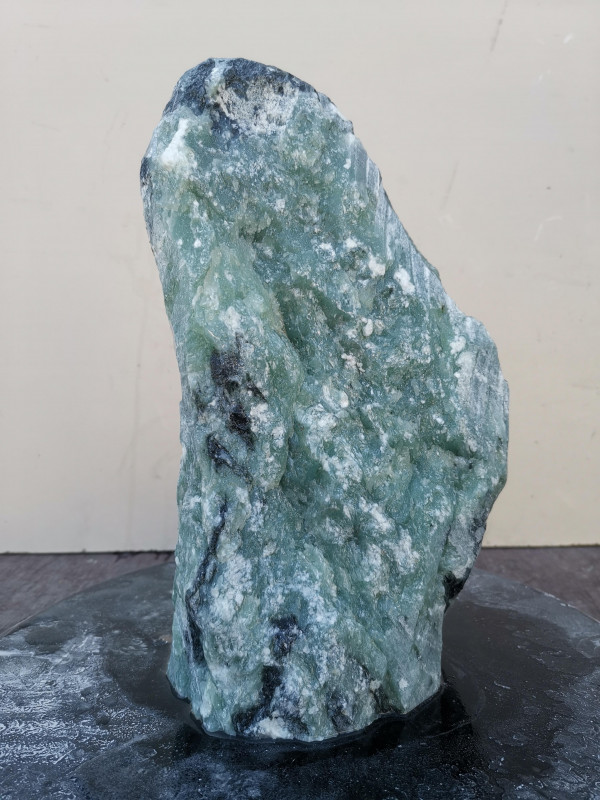 Speckstein; Einzelstck; aus Indien; trkis-schwarz; 7,980 kg