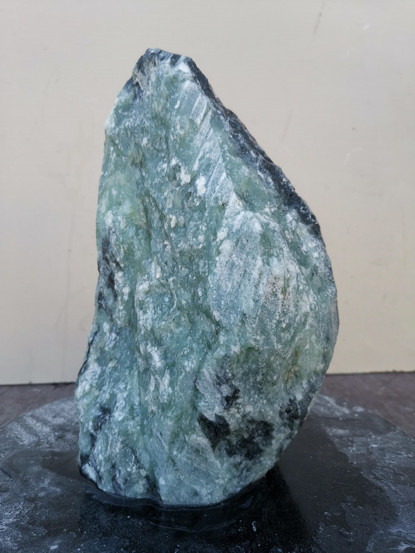 Speckstein; Einzelstck; aus Indien; trkis-schwarz; 7,980 kg