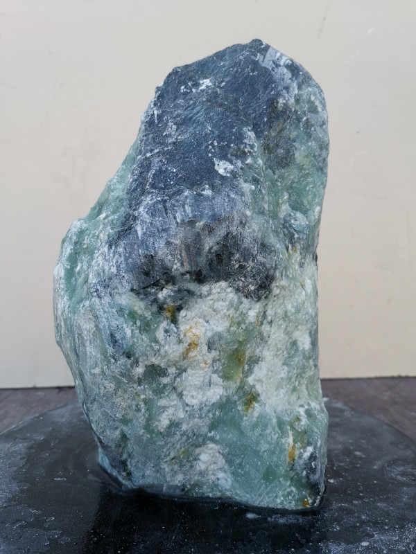 Speckstein; Einzelstck; aus Indien; trkis-schwarz; 7,980 kg